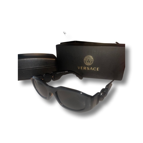 $200 for VERSACE Unisex Luxury Sunglasses VE4361 Biggie - All Black Lens - Picture 3 of 9